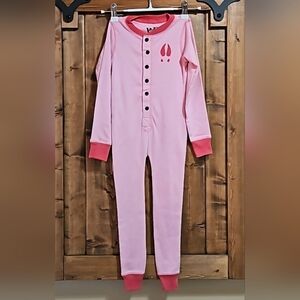 LAZY One Flapjacks Cotton Pink Long John's Onesie with Trap Door size US 3T